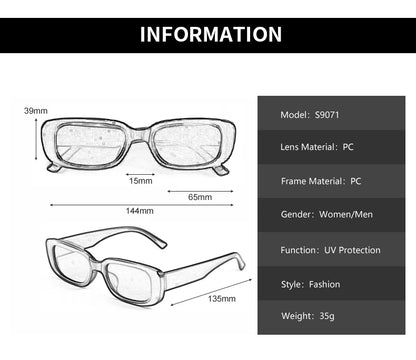 Vintage Fashion Rectangular UV400 Eyewear